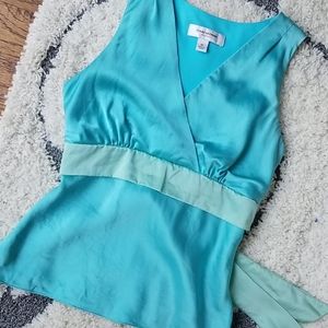 Seafoam Green Silk Top w/Mint Green Tieback Ribbon